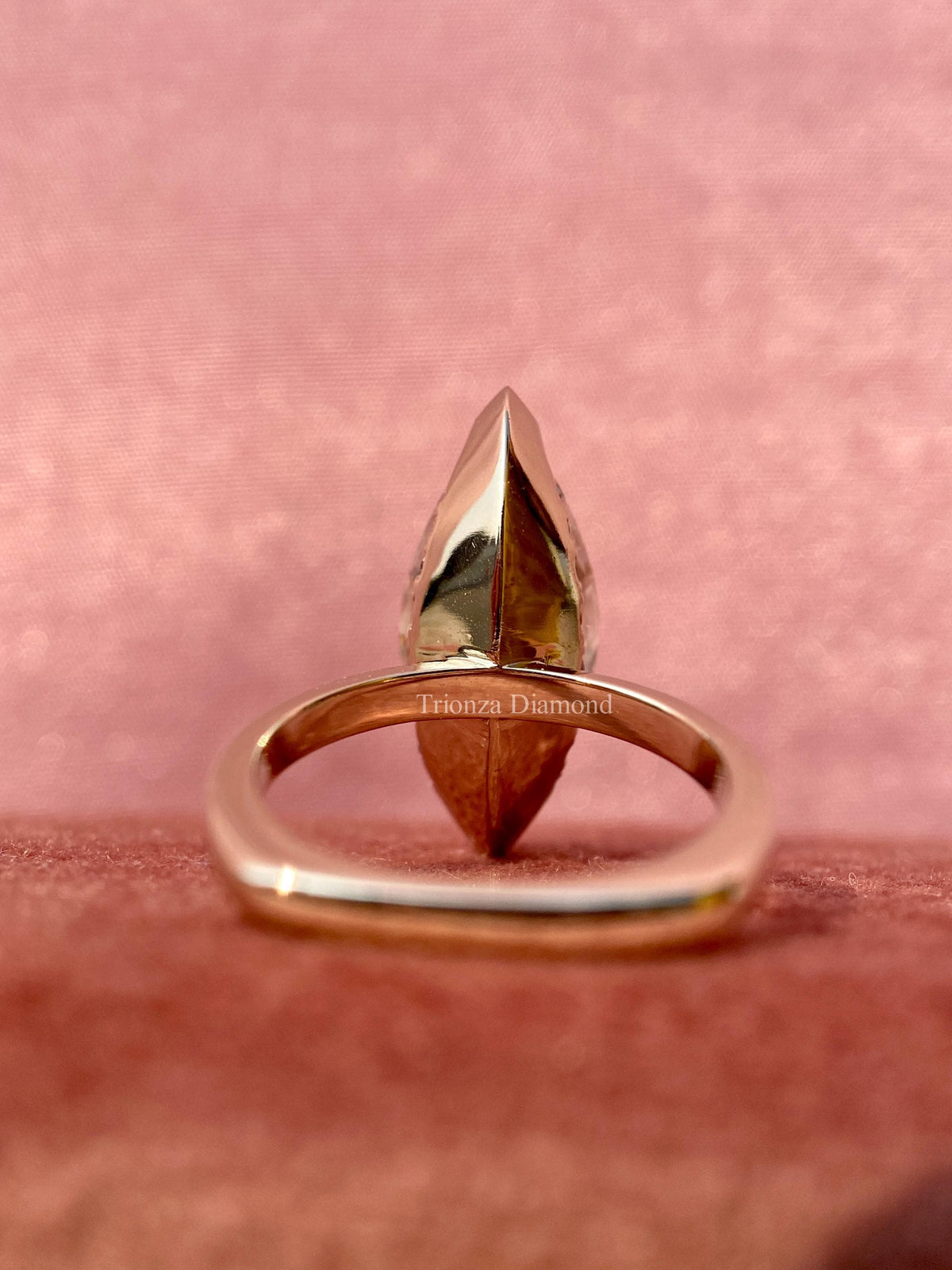 Top view of the 4 CT marquise diamond capturing its excellent polish and symmetry