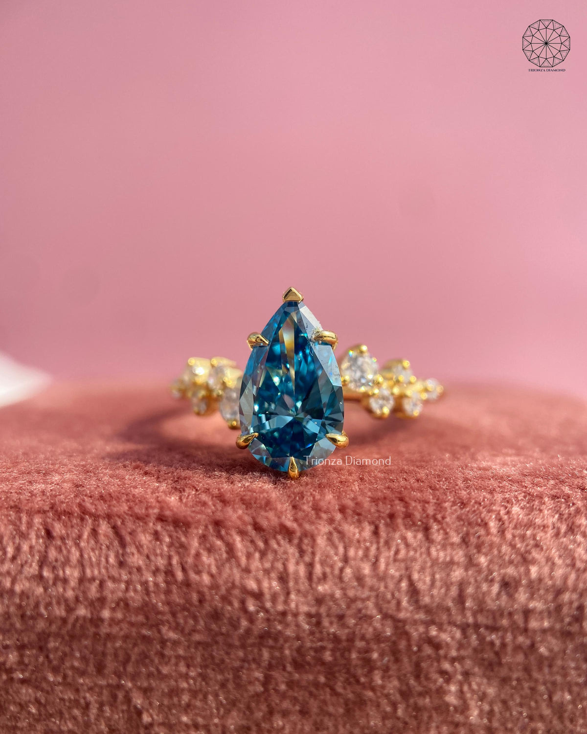 TrionzaDiamond three stone ring crafted with a modern romantic bridal design