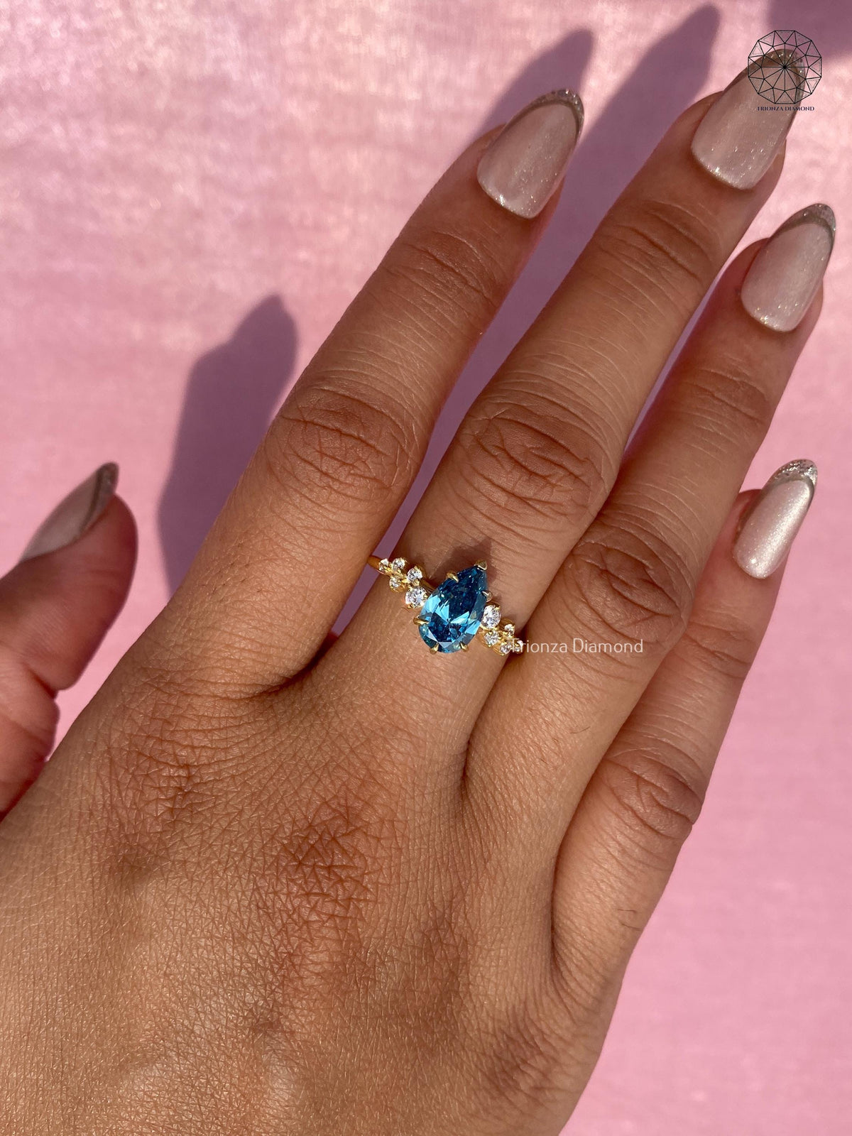 IGI certified lab grown diamond set in a handmade TrionzaDiamond creation
