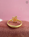 Petal diamond ring showing the pink and colorless stone arrangement in fine detail