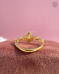 Handmade yellow gold ring designed as a thoughtful bridal jewelry gift for her