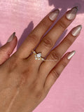TrionzaDiamond pear diamond engagement ring designed for a modern vintage inspired bridal look