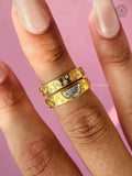 Vintage style ring crafted with flush set diamonds for a textured finish