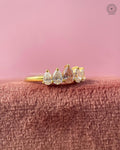 TrionzaDiamond wedding ring crafted with lab grown pear cut diamonds for lasting brilliance