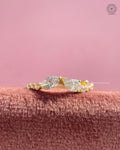 Toi et moi ring featuring a pear cut and marquise cut lab grown diamond set tip to tip