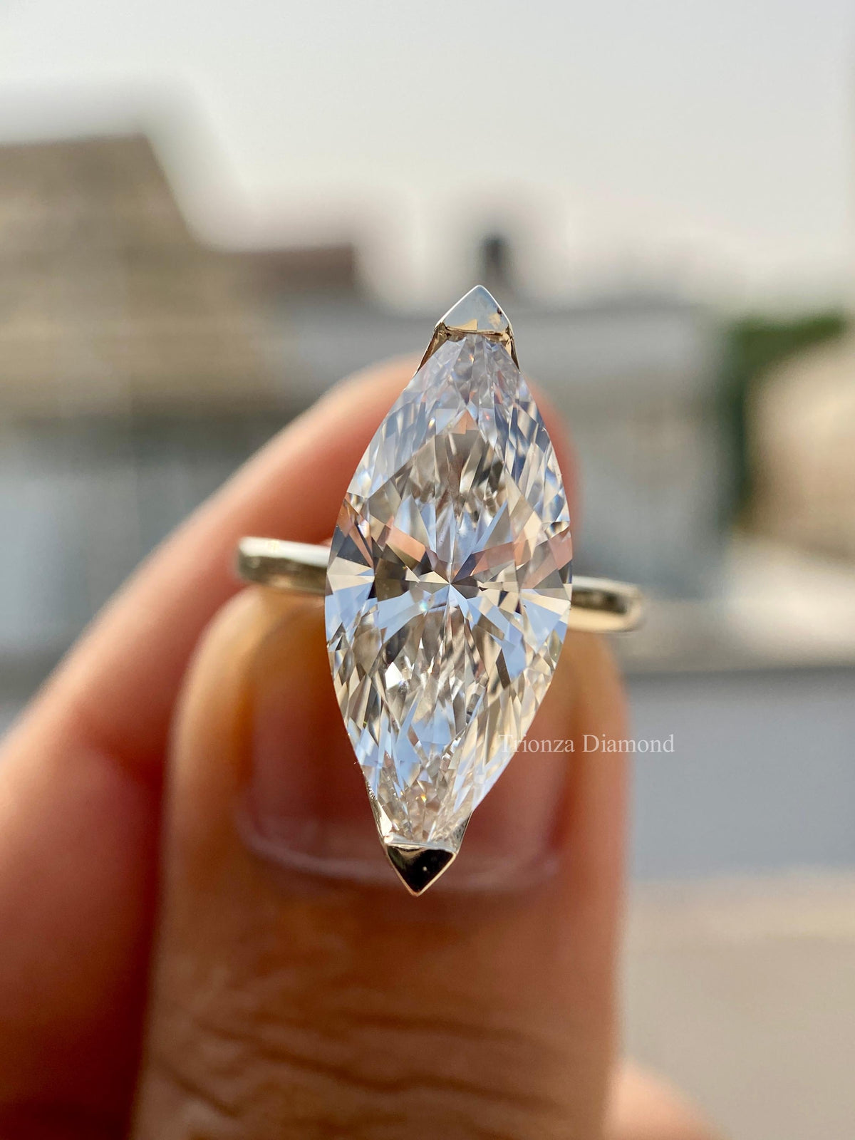 IGI certified lab grown diamond set in a handmade TrionzaDiamond creation