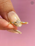 Handcrafted marquise diamond engagement ring styled as bridal jewelry and a gift for her