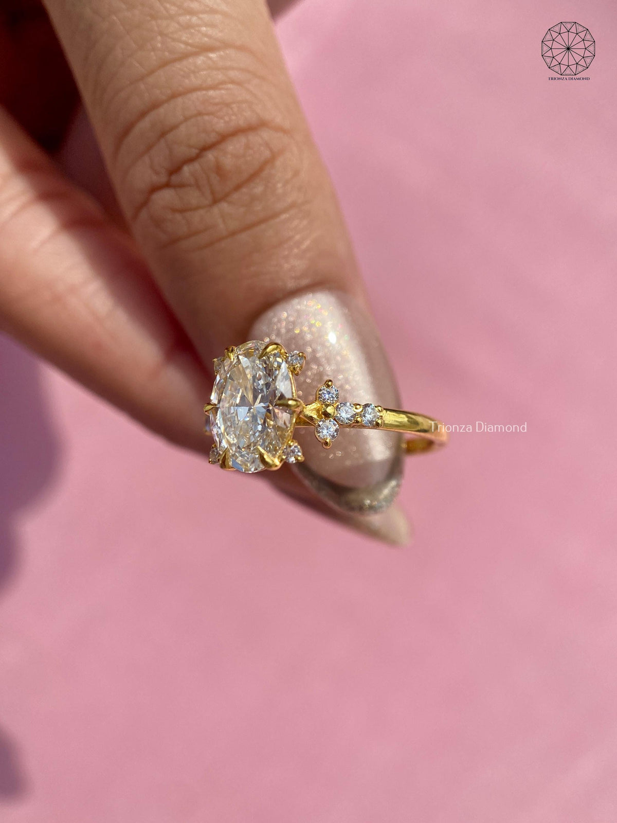 IGI certified lab grown diamond set in a handmade TrionzaDiamond creation