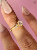 Side view of the pave shoulder ring highlighting its handcrafted setting