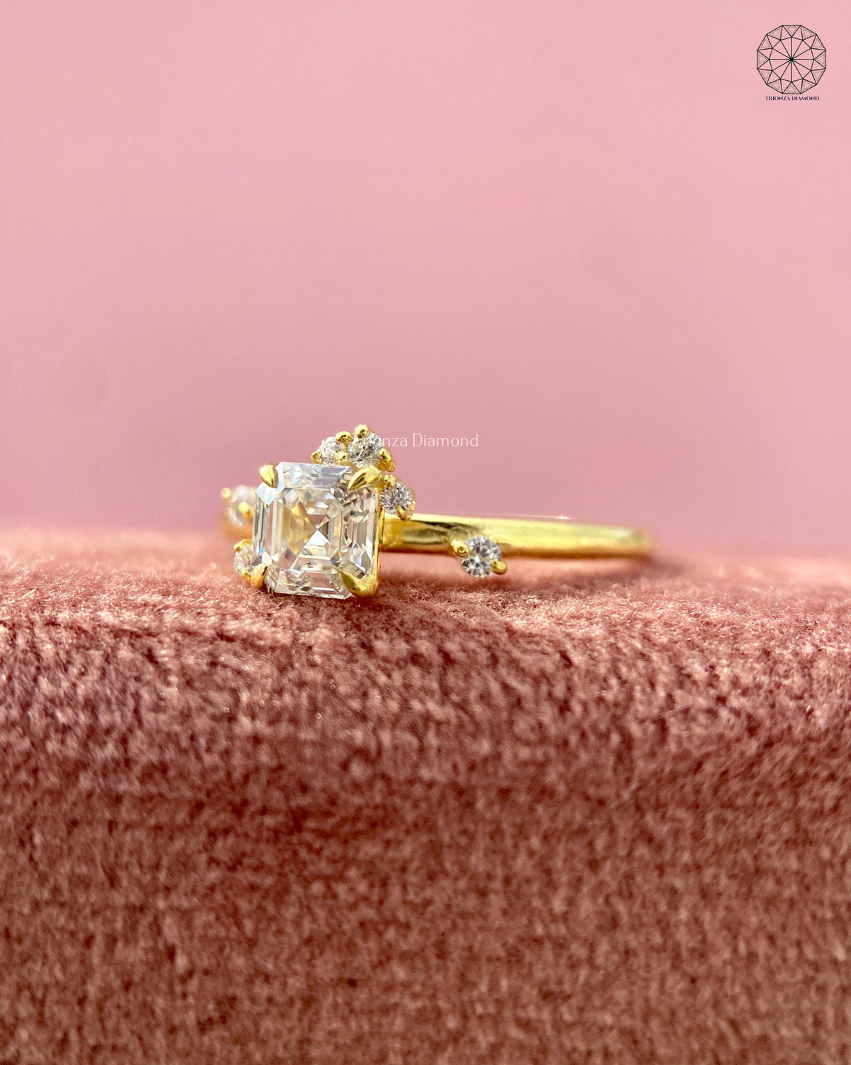 step cut asscher diamond ring