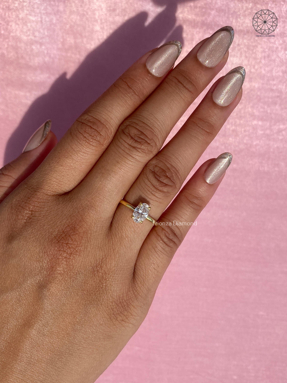 oval lab grown diamond engagement ring
