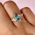 Marquise cut lab grown diamond engagement ring featuring a 2 CT unique sparkle cut design