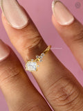 TrionzaDiamond engagement ring crafted with modern romantic floral details