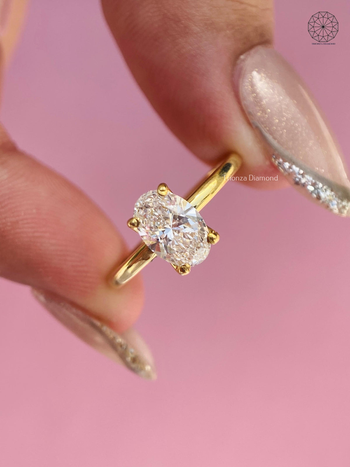 IGI certified lab grown diamond set in a handmade TrionzaDiamond creation