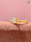 Minimalist gold ring with a plain polished band and knife edge style detailing