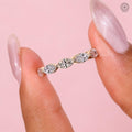 Stackable promise ring showcasing marquise diamonds with E/F color and VVS/VS clarity