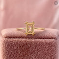 2 claw gold ring setting shown as an empty semi mount base for customization