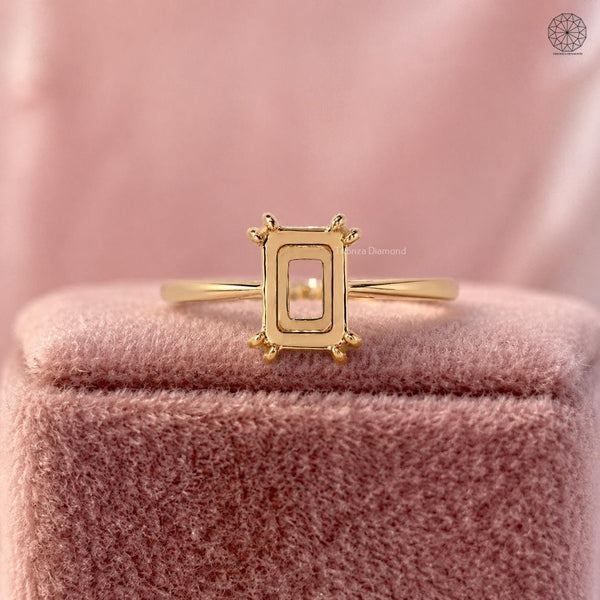Custom 2 Claw Ring Setting - 10K 14K 18K Solid Gold Semi Mount