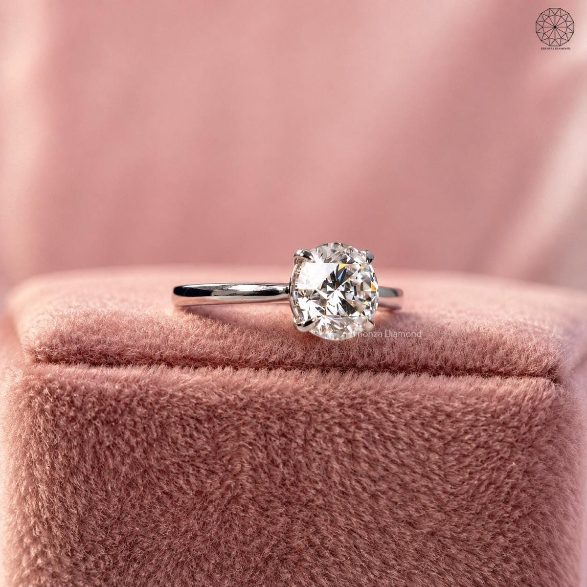 IGI certified lab grown diamond set in a handmade TrionzaDiamond engagement ring