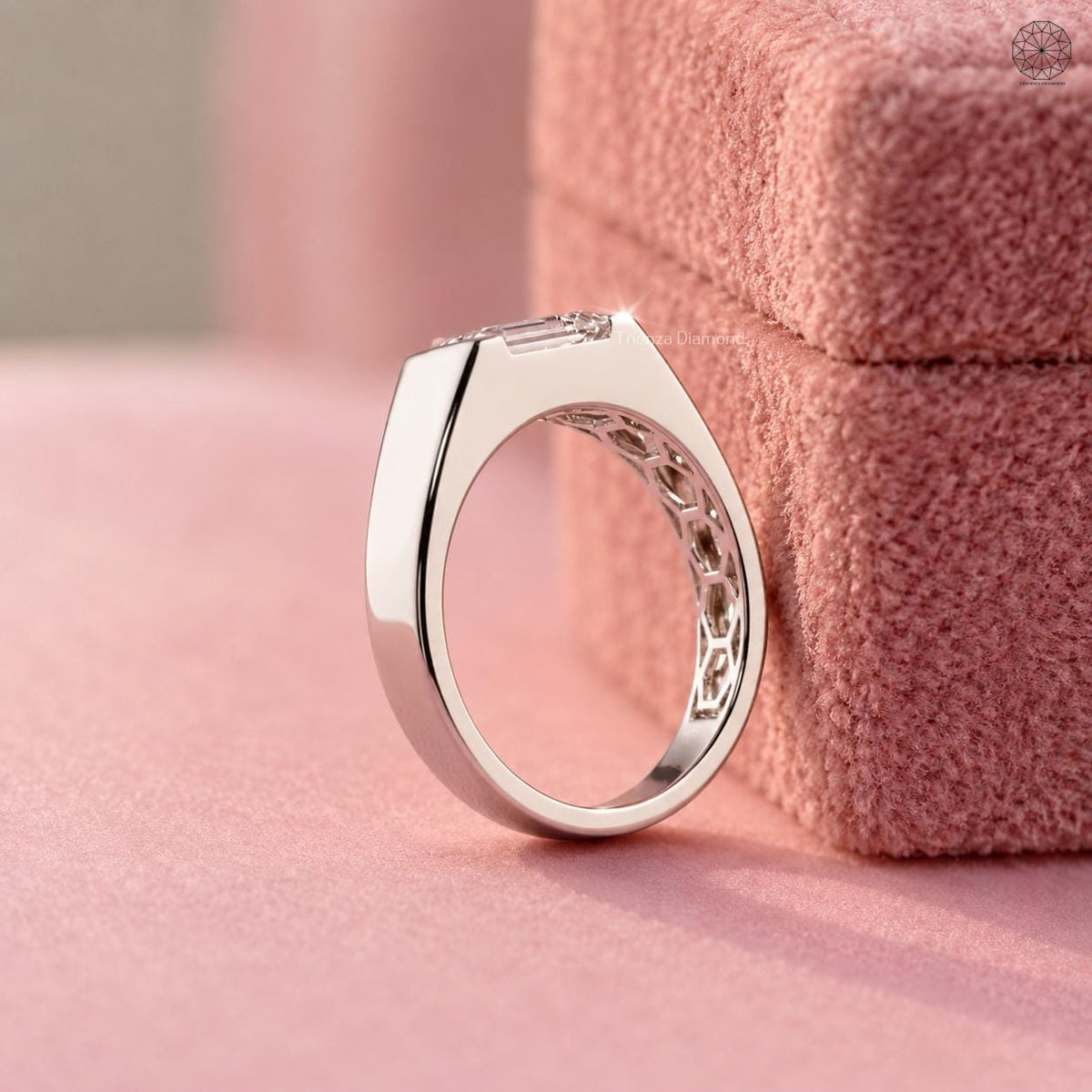 mens engagement ring emerald cut