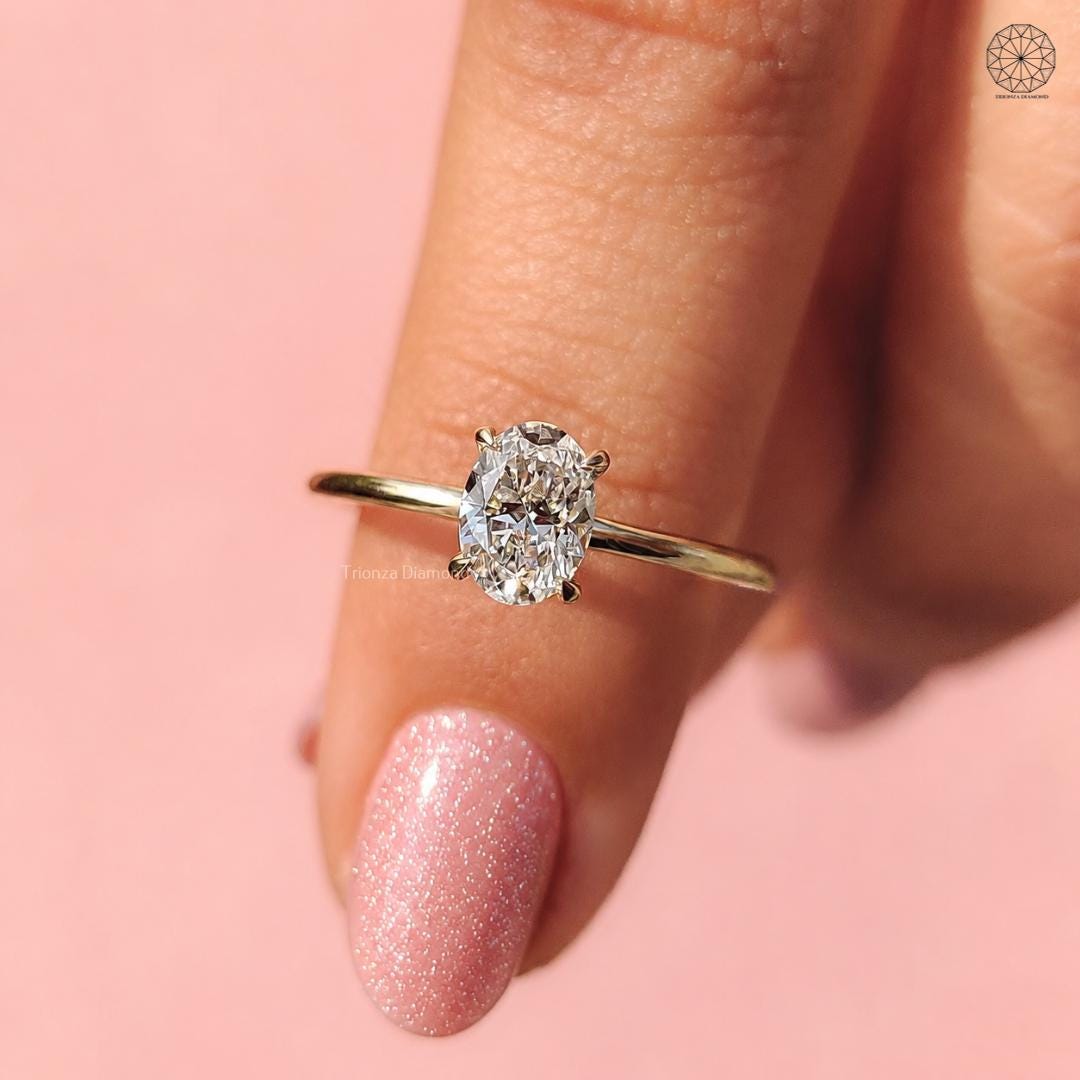 oval lab grown diamond ring