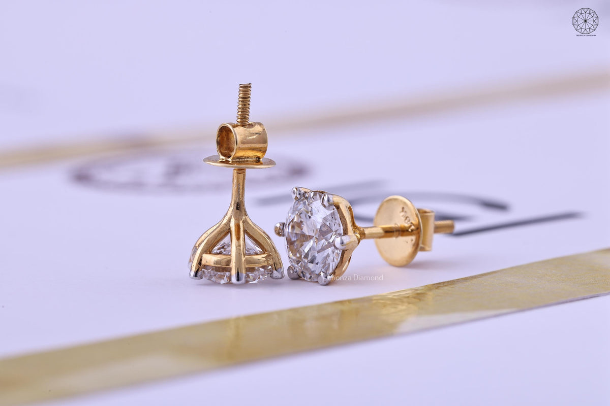 TrionzaDiamond stud earrings crafted for bridal jewelry and everyday wear