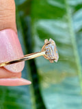 Close-up of the 3 CT oval cut colorless moissanite stone with VVS clarity