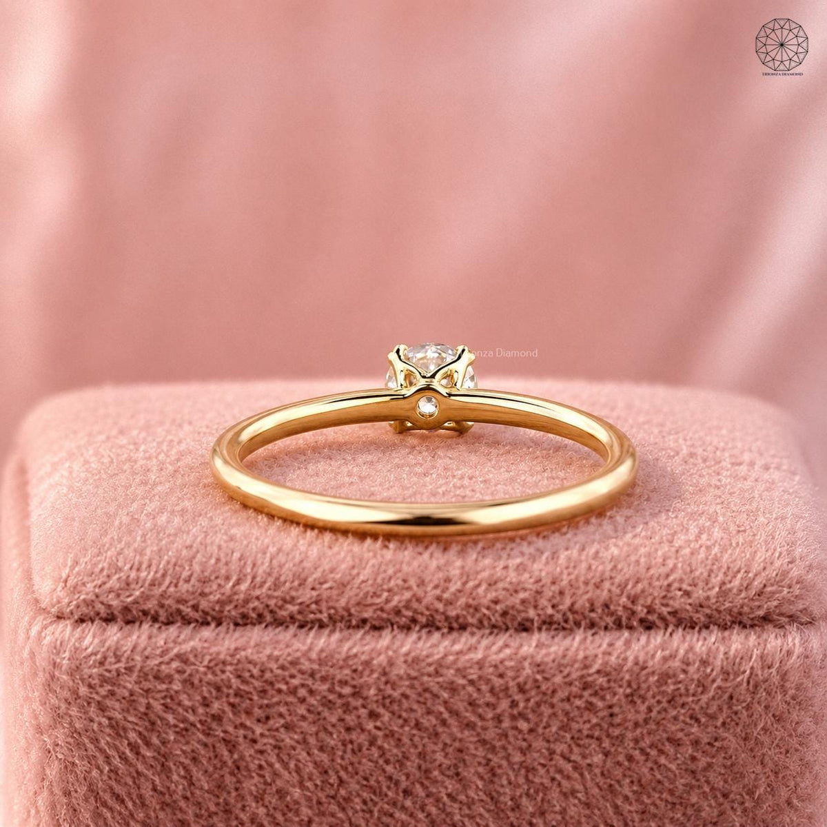 TrionzaDiamond solitaire engagement ring crafted as a meaningful promise ring for her