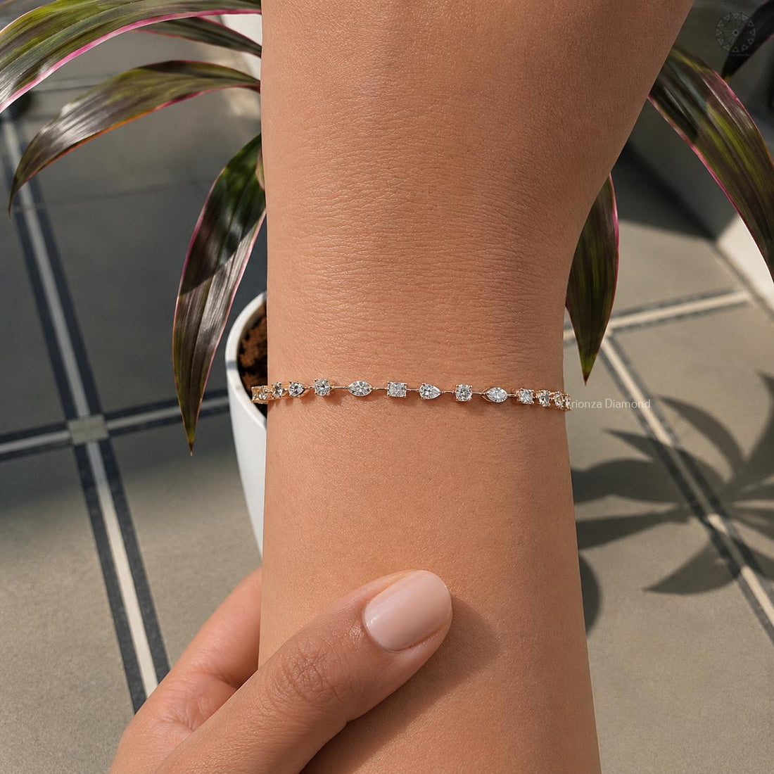 multi shape diamond bracelet