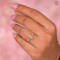 marquise and round accent diamonds
