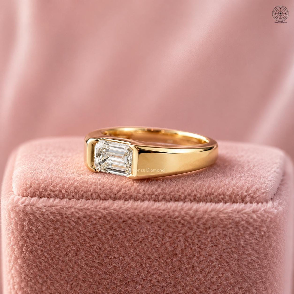 half bezel set diamond ring