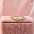 Marquise lab grown diamond half eternity band crafted in 14k gold for lasting elegance