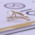 TrionzaDiamond engagement ring handcrafted in 14K solid gold for a modern bridal look