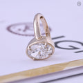 Side angle of the modern solitaire bridal ring highlighting the smooth bezel edge
