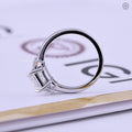 IGI certified lab grown diamond set in a handmade TrionzaDiamond three stone engagement ring
