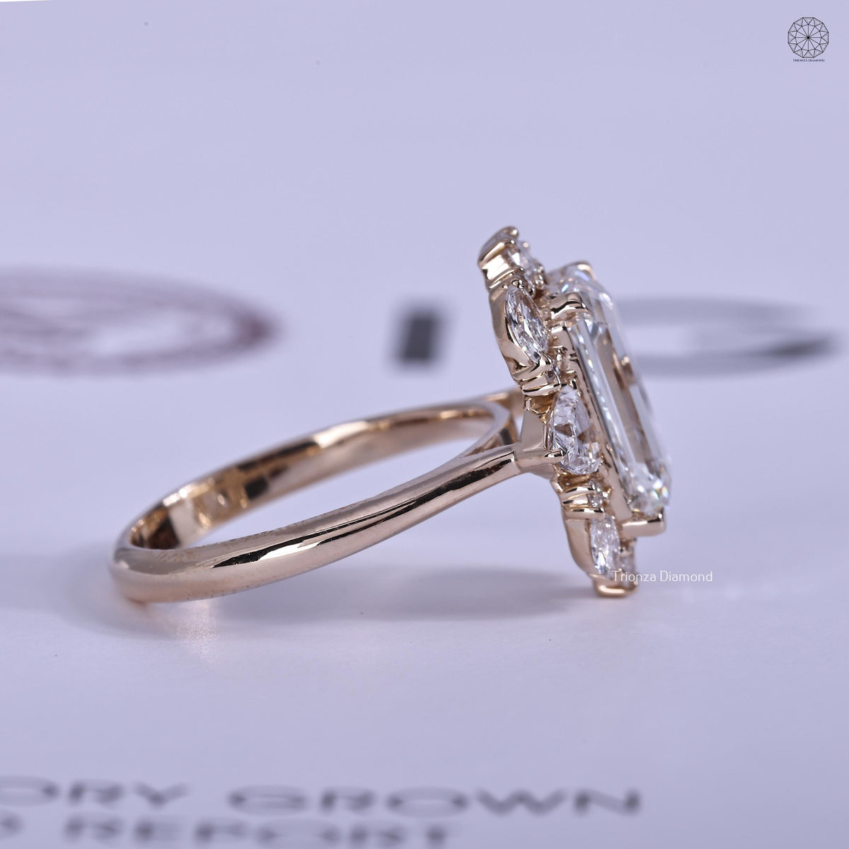 IGI certified lab grown diamond set in a handmade TrionzaDiamond creation
