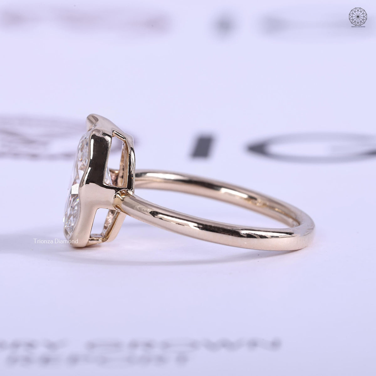 IGI certified lab grown diamond set in a handmade TrionzaDiamond creation