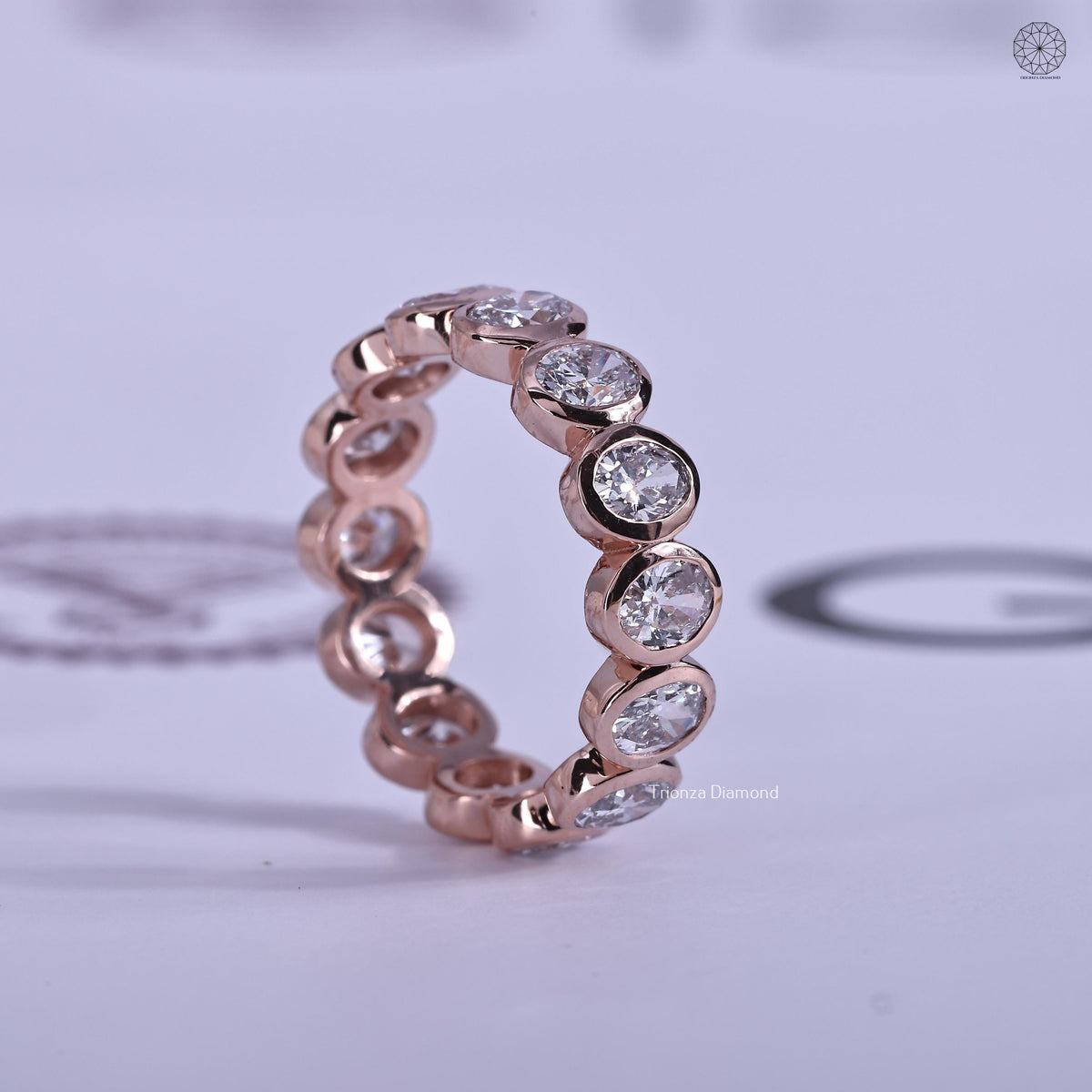 Stackable wedding band designed to pair with an engagement ring for everyday wear